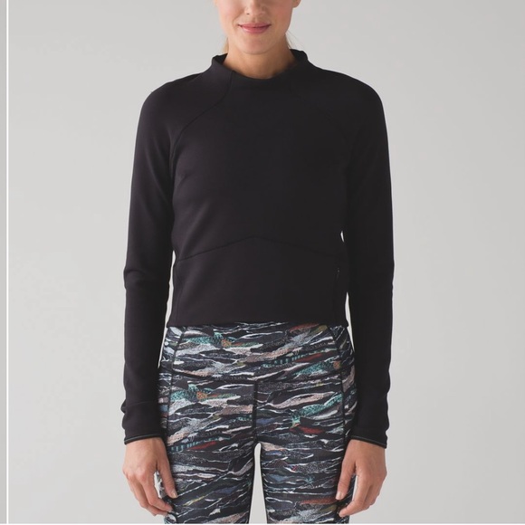 Lululemon Hill and Valley Mock Neck Top in Black - Picture 4 of 13